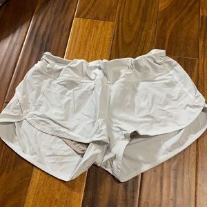 White Lululemon speed of shorts